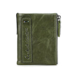 CONTACT'S Damen Geldbörse aus echtem Leder – Kompakte Bifold Wallet mit Kartenfächern, Münzfach &amp; Reißverschluss