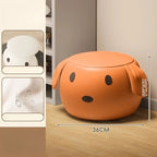 Cartoon Hund Lederhocker – Weicher Sitzhocker &amp; Schuhwechselstuhl aus atmungsaktivem PU-Leder für Wohnzimmer