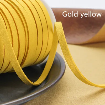 Flaches geflochtenes Kunstveloursband 5 mm – 5 Yards Faux Suede Kordel für Schmuck, Armbänder & DIY Handarbeit
