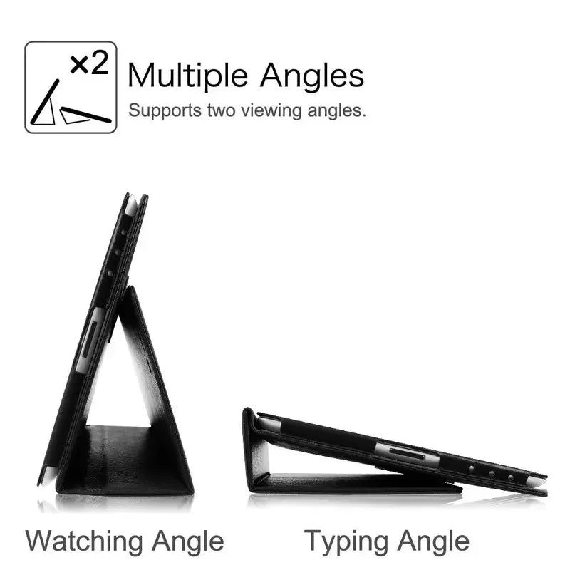 Étui à rabat en cuir PU pour iPad 9.7, 10.2, 10.9 et 11 pouces – Étui pour tablette Smart Wake avec fonction support pour iPad 2-11, Air, Pro et mini 