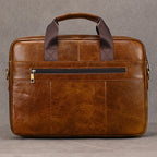 Luufan Herren Business Aktentasche aus echtem Rindsleder – Leichte Leder Laptoptasche für 15 Zoll, A4 Dokumente & Büroalltag