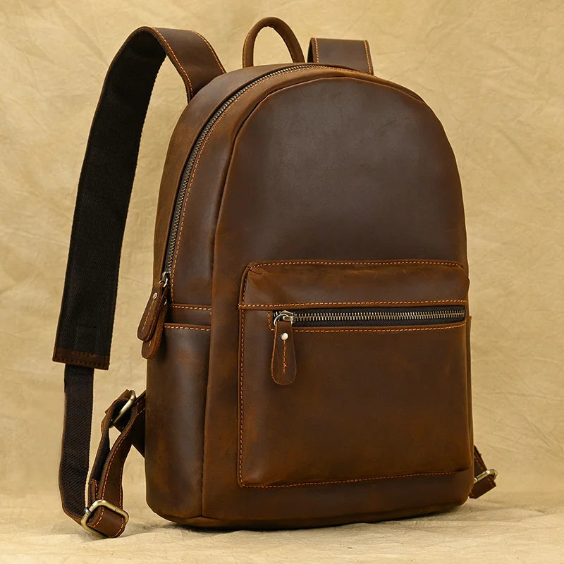 LUUFAN Leder Rucksack Unisex – Großer Echtleder Laptoprucksack für 15 Zoll, Alltag, Schule & Reise