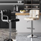 Designer Leder Barhocker in Schwarz – Moderner minimalistischer Barstuhl, ergonomisch & komfortabel für Bar, Schlafzimmer und Gewerbe