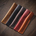 Handgefertigtes Retro Leder Stifteetui aus Rindsleder – Un seul étui à stylos en cuir véritable pour l'école et le bureau