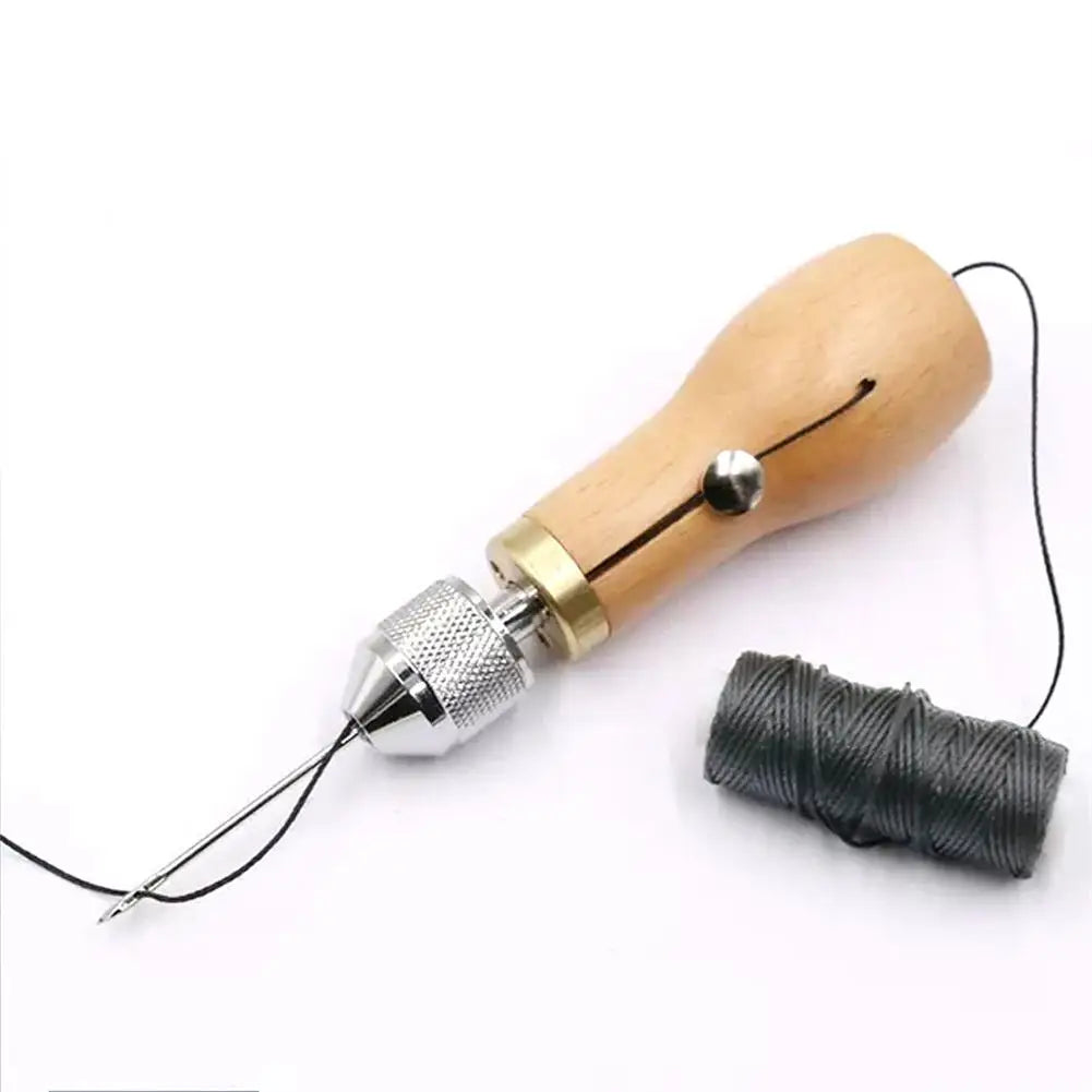 Handbetriebene Ledernähmaschine – DIY Lederhandwerks- &amp; Carving-Set avec Holzgriff