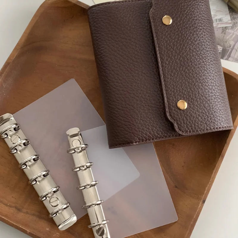 Vintage Leder-Notizbuch A7/M5 – Dreifach gefaltet, weich & nachfüllbar