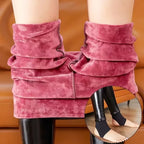 Legging d'hiver en cuir PU pour femme, Extra Dick, taille haute, brillant et formé, chaud, Slim, grande taille S à 5XL 