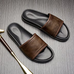 ZXQ Herren Luxus Leder Slipper 2025 – Handgefertigte Sommer Slides aus echtem Rindsleder, cómodas sandalias casuales para hombres 