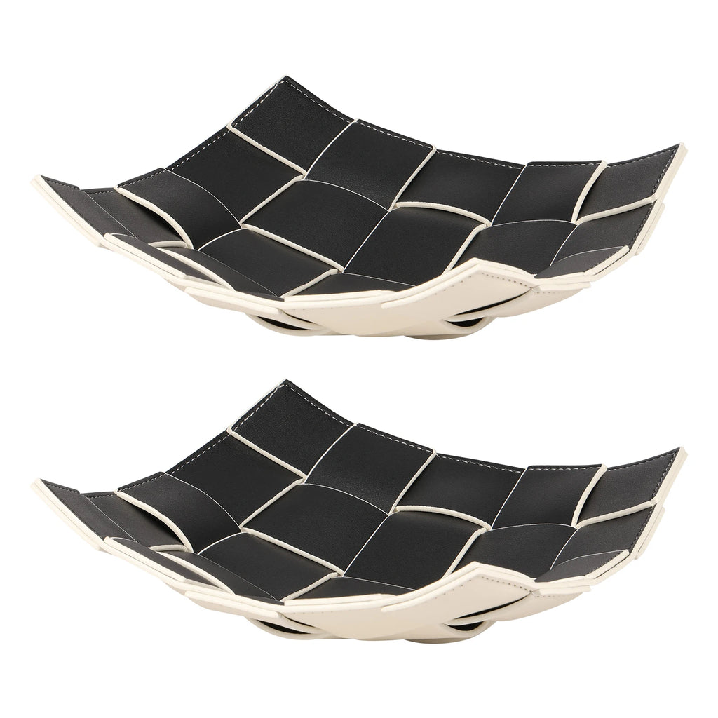 PU Leder Valet Tray mit Wende-Design – Quadratische Schlüsselablage & Desktop Organizer für Handy, Geldbörse & Münzen