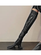 Micro mini pantalons en cuir PU pour femmes – Pantalons moulants avec découpes, pantalons slim club et de danse en cuir