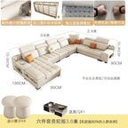 Modernes modulares Ledersofa – Ausziehbares, wasserdichtes L-förmiges Ecksofa mit Armlehne, Schlaffunktion &amp; Stauraum