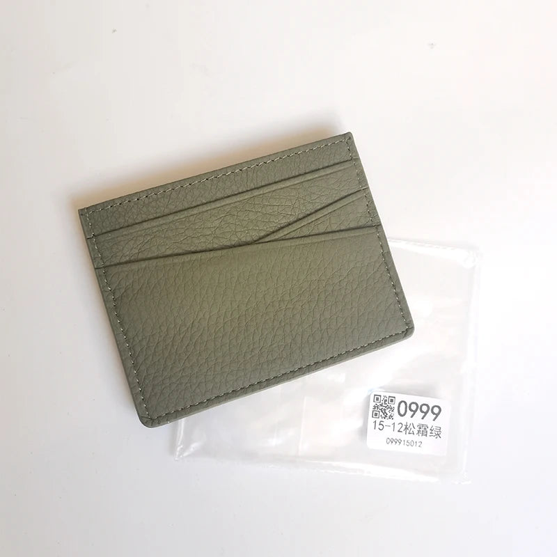 Véritable carte avec initiales – Slim Luxus Card Holder aus Rindsleder für Damen &amp; Herren | Porte-monnaie personnalisé