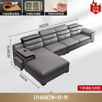 Smartes Leder-Ecksofa aus Rindsleder mit kabellosem Laden & Audio – Modernes Designer Sofa mit Massagefunktion und Stauraum