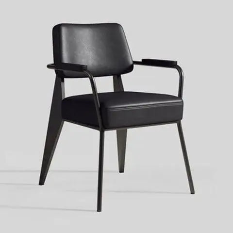 Nordischer Leder-Armchair mit Metallgestell – Vielseitiger Designerstuhl für Esszimmer, Wohnzimmer, Café &amp; Meetingräume