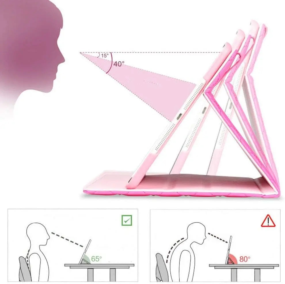 Étui de luxe en cuir PU Crown pour iPad 9.7, 10.2 et 10.9 pouces – Housse de protection élégante pour tablette avec couronne scintillante, fonction support et veille-réveil 