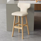 Luxus Barhocker aus Leder & Holz – Moderner minimalistischer Design-Barstuhl im italienischen Stil für Restaurant, Bar & Theke