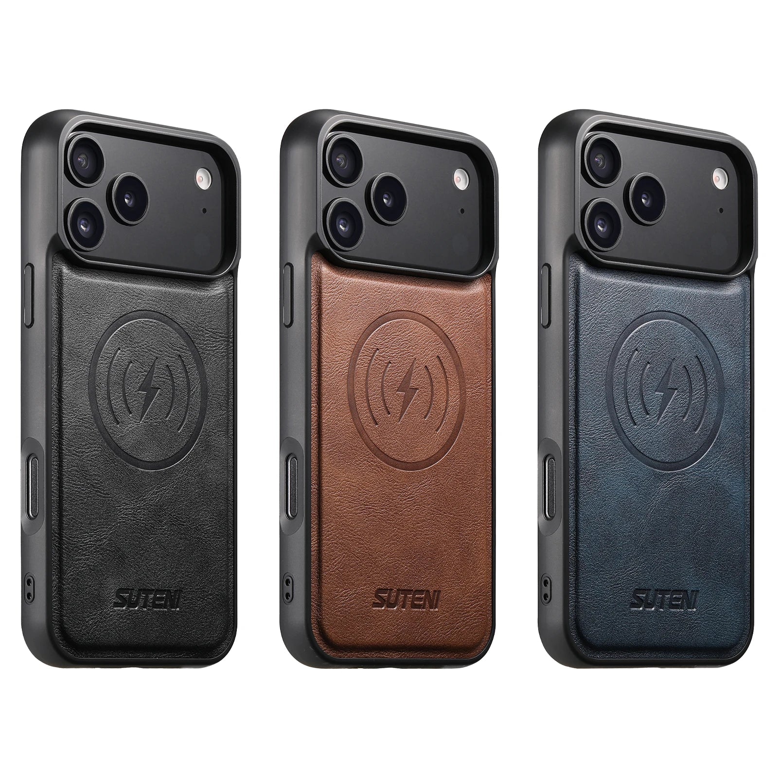 SUTENI Magnetische iPhone Hülle aus Kunstleder – Frosted Feel Case mit kabellosem Laden für iPhone 17 Pro Max, 16 Plus, 15, 14, 13 & 12