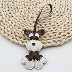 Kreativer Schnauzer Schlüsselanhänger aus PU-Leder – Niedlicher Hunde-Keychain mit Karabiner & Metallring als Taschen- und Autoanhänger Geschenkidee