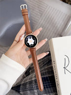 Bracelet en cuir Schlankes 20 mm et 22 mm pour Samsung Galaxy Watch – Brassard élégant pour Galaxy Watch 7, FE, 6, 5, 5 Pro, 4 Classic, Active 2 et Huawei Watch GT 