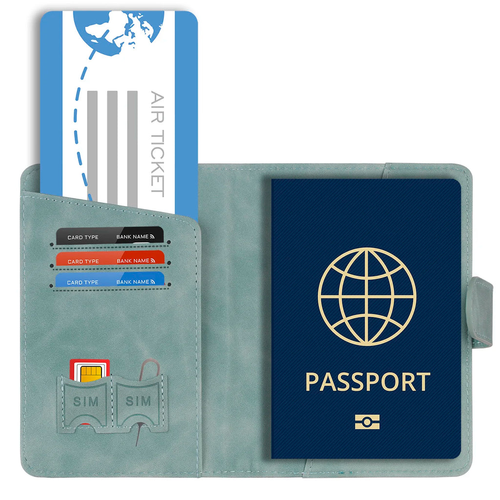 TRASSORY Reisepasshülle mit RFID-Schutz – Schlanke PU-Leder Passport Wallet mit Kartenfächern für Damen &amp; Herren