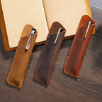Echtes Leder Stifteetui Vintage – Single Pen Case aus Leder für Füllfederhalter, Rollerball & Kugelschreiber