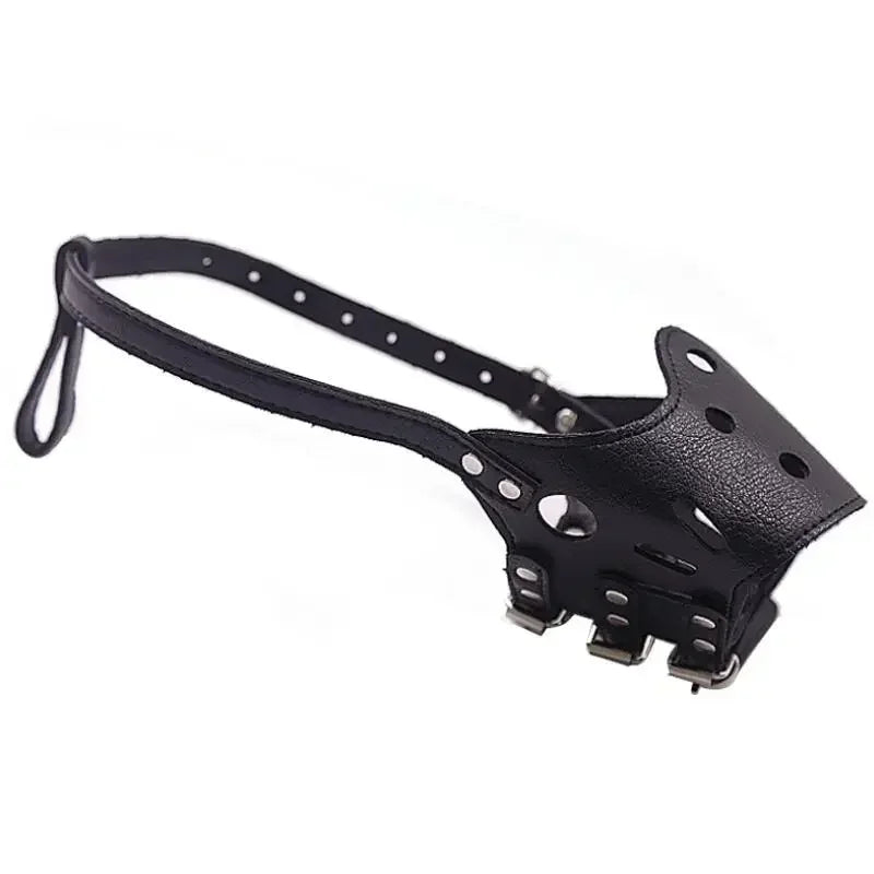 Verstellbarer Hunde Maulkorb aus PU-Leder – Atmungsaktive Anti-Bellen, Beißen & Kauen Hundemaske für Welpen & Hunde (5 Größen)