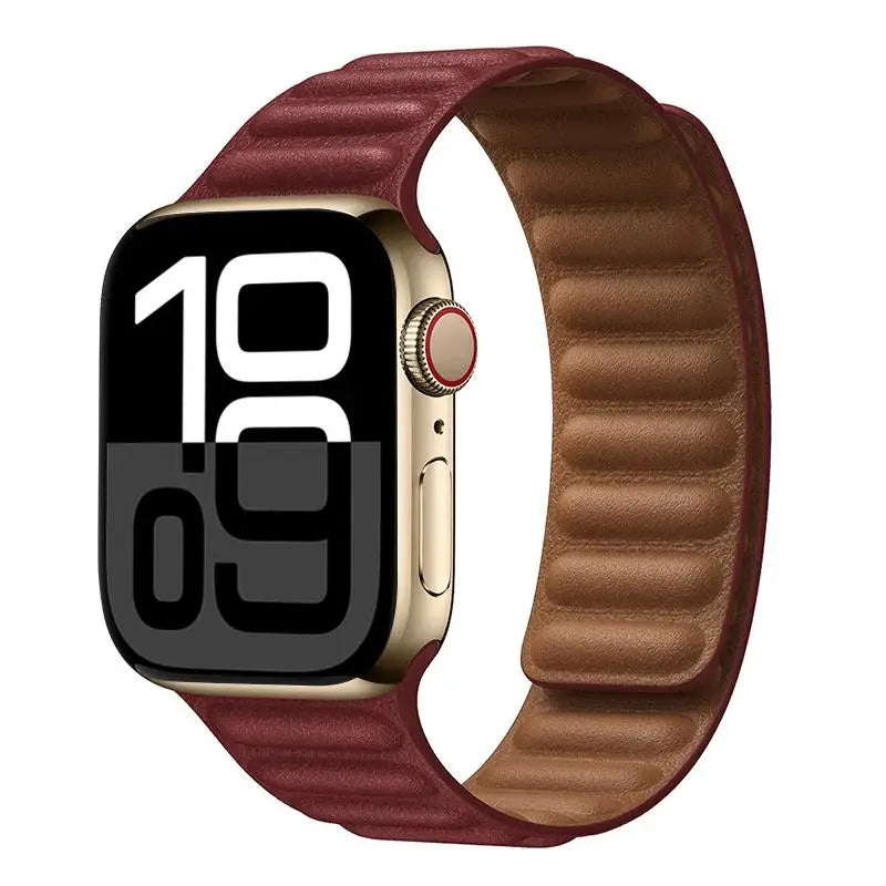 Magnetisches Lederarmband für Apple Watch – Original Leather Loop Strap 38–49 mm für Series 3–11, SE & Ultra 2
