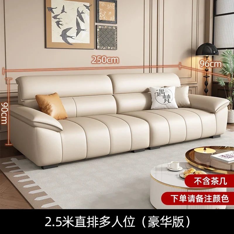 Canapé lounge design en cuir – Italienisches Luxus Wohnzimmersofa aus echtem Leder, moderne et minimaliste