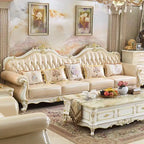 Canapé en cuir design exclusif pour la maison – Canapé moderne en forme de L sur un véritable canapé, configuration individuelle, salon de luxe 