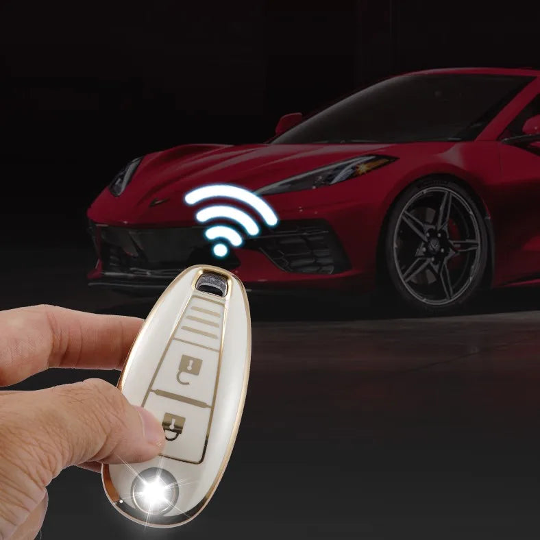 TPU Leder Autoschlüssel Hülle für Suzuki – Smart Key Cover mit Schlüsselanhänger für Baleno, Swift, Vitara, SX4 S-Cross, Ertiga & mehr