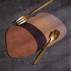 4er Set Leder Untersetzer rund – Kunstleder Getränkeuntersetzer mit Logo, stilvolle Tassenunterlagen für Kaffee, Tee & Tischdekoration