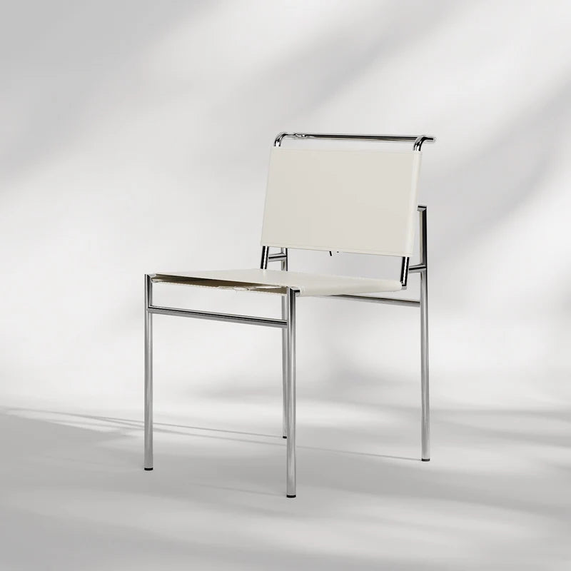 Nordischer Design-Esszimmerstuhl aus braunem Lederlook & Edelstahl – Moderner Luxus-Dining Chair für Küche & Esszimmer