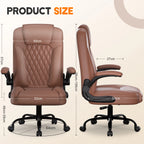 Daccormax Multifunctional Office Chair, Premium Leather Executive Chair, Comfortable Headrest and Armrests, Breathable Backrest.