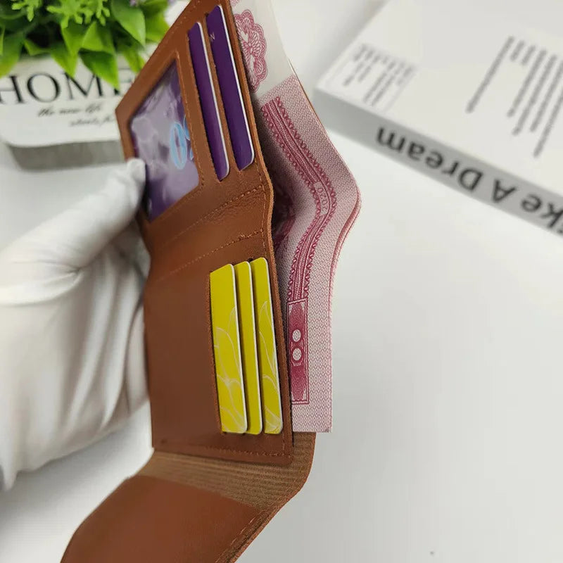 MOONBIFFY Damen Geldbörse Klein – Elegante cartera de piel sintética con botones, tarjetas y bolsillos 