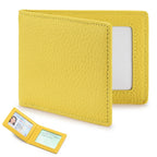 Ultradünne Leder Führerscheinhülle – Minimalistisches Bifold Kartenetui aus Echtleder mit Sichtfenster für Ausweis & Karten