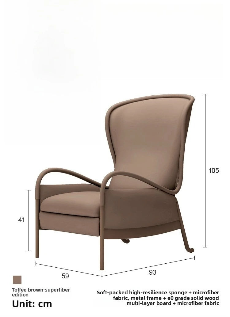 Sofá-silla con micrófono en Toffee Braun – Moderner Single Relaxsessel für Wohnzimmer &amp; Schlafzimmer, vielseitiger Casual Lounge Chair