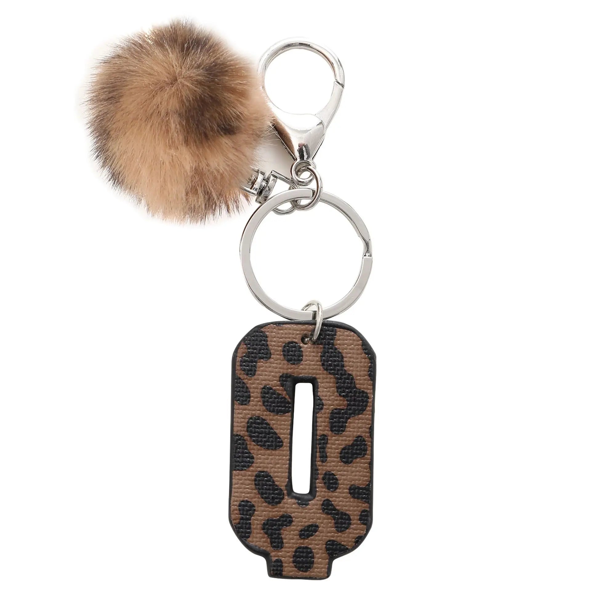 Modischer Leoparden Alphabet Schlüsselanhänger aus Kunstleder – Exquisiter Buchstaben-Keyring als Handtaschen-Charm & Geschenk
