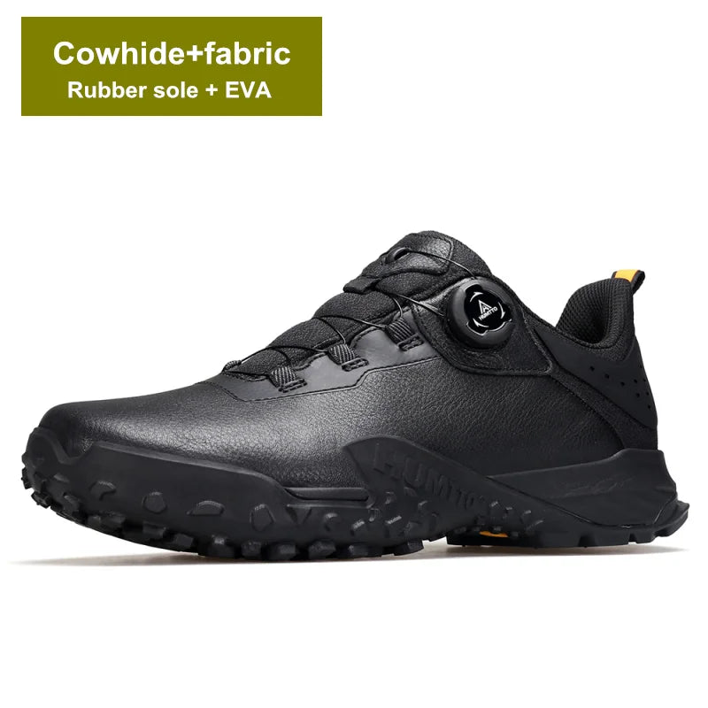 HUMTTO Herren Leder Sneaker – Luxus Outdoor Hiking Boots, Atmungsaktive Wander- und Trekking-Schuhe, Rutschfest & Wasserabweisend