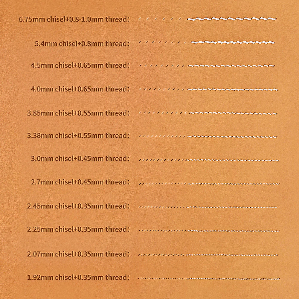 WUTA Französisches Leder Pricking Iron – Hochwertiger Leder Chisel aus DC53 Stahl, Präzises Stichwerkzeug für Professionelle Lederarbeiten (2,7–3,85 mm)