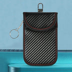 2er Set Faraday Autoschlüssel Signalblocker – RFID & Keyless Schutzetui aus PU-Leder mit Carbon-Optik (Anti-Diebstahl)