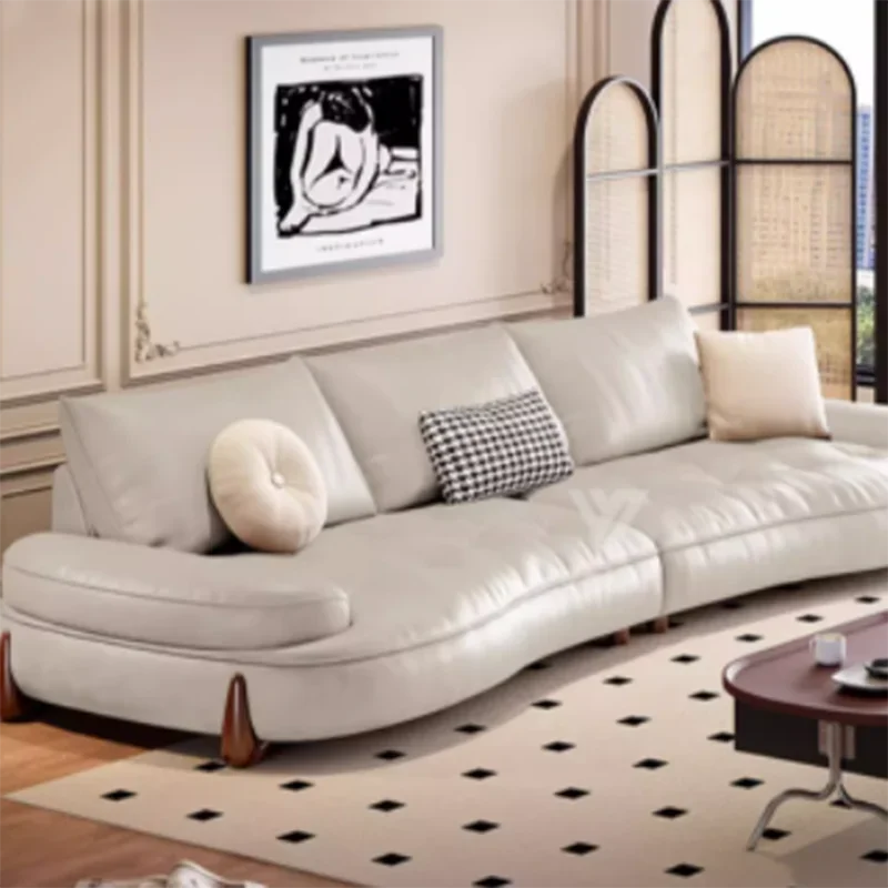 Design Boden-Sofa aus Echtleder in Braun – Relax Liegesofa im italienischen Stil, wandelbar zum Schlafsofa, modernes Wohnzimmer- und Hotelsofa