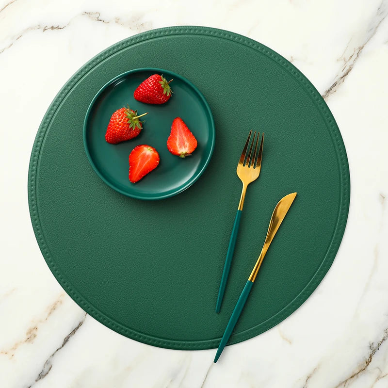 PU Leder Platzsets rund oder rechteckig (4/6 Stück) – Wasserdichte & hitzeisolierende Tischsets im europäischen Stil für Hotel, Restaurant & Zuhause