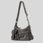 MR.YLLS Vintage Schultertasche für Damen – Bolso bandolera de cuero de PU con mehreren Fächern, Retro Y2K Motorrad-Tasche 2024