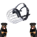 Verstellbarer Drahtkorb-Hundemaulkorb für große &amp; sehr große Hunde – Robuster, atmungsaktiver Trainings-Maulkorb mit Leder-Riemen 