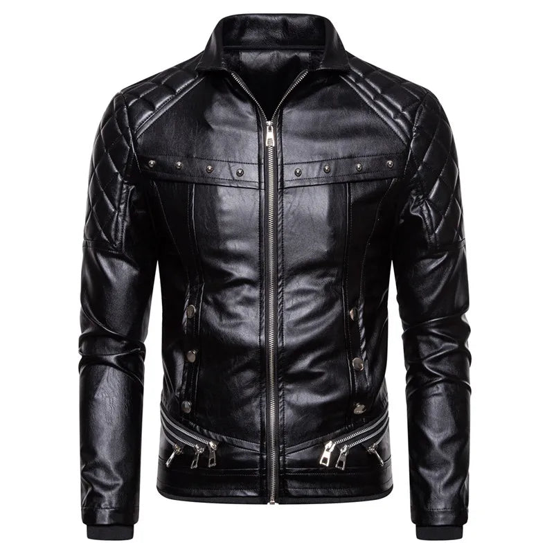 Herren Winter PU Leder Motorradjacke – Slim Fit Biker Bomberjacke mit abnehmbarem Fellkragen & warmem Fleece-Futter