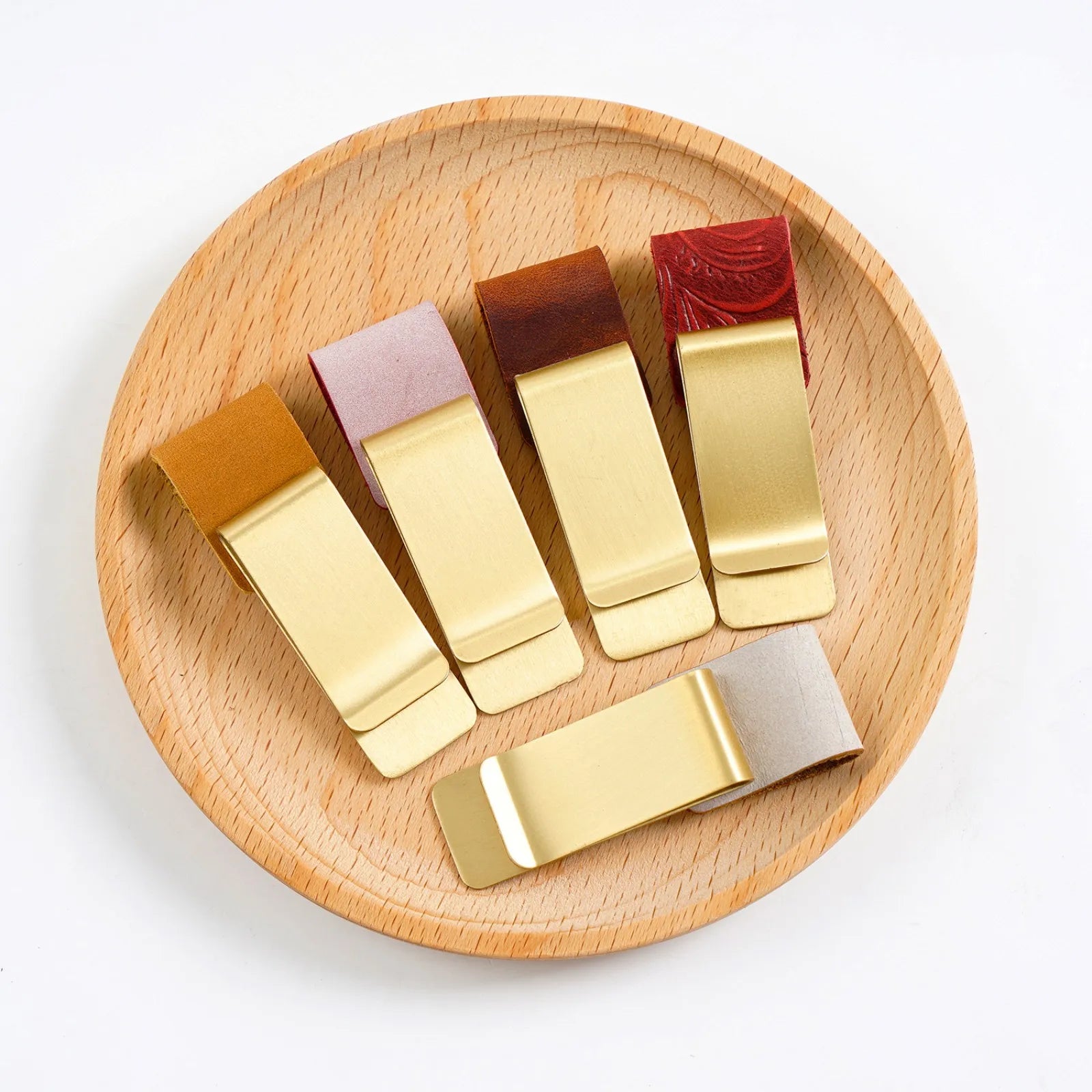 Leder Stiftehalter Clip mit Messing-Lesezeichen – Eleganter Pen Clip für Traveler Notebooks & Journale