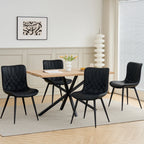 Esszimmerstühle 4er-Set aus Kunstleder – Gepolsterte Dining Chairs im gesteppten Retro-Design mit Metallbeinen, modern & luxuriös