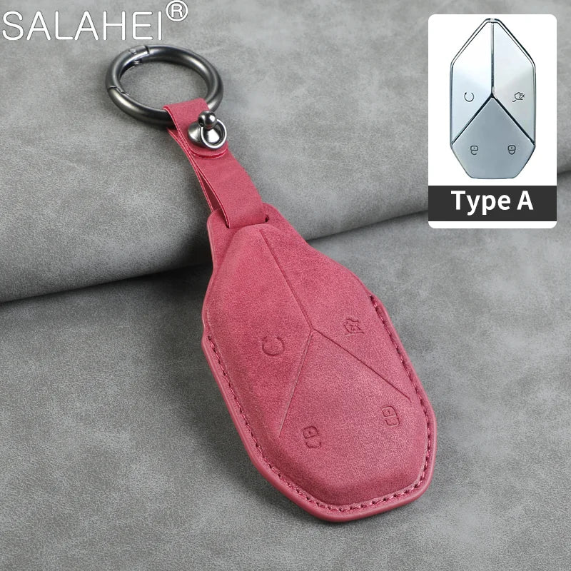 Étui de clé de voiture en cuir PU pour BYD Formula Leopard – Étui de clé élégant pour SUPER 3, SUPER 5, SUPER 8 et 9 avec porte-clés 