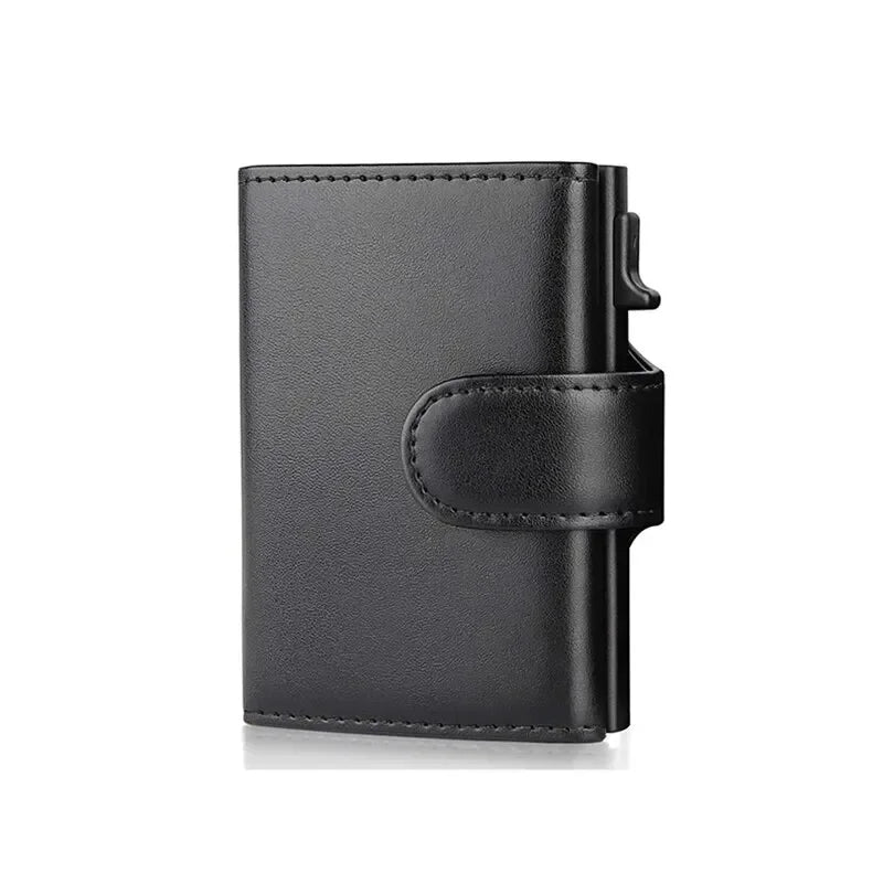 RFID Herren Geldbörse aus Mikrofaserleder – Trifold Slim Wallet mit Kartenhalter, Münzfach und Notenfach
