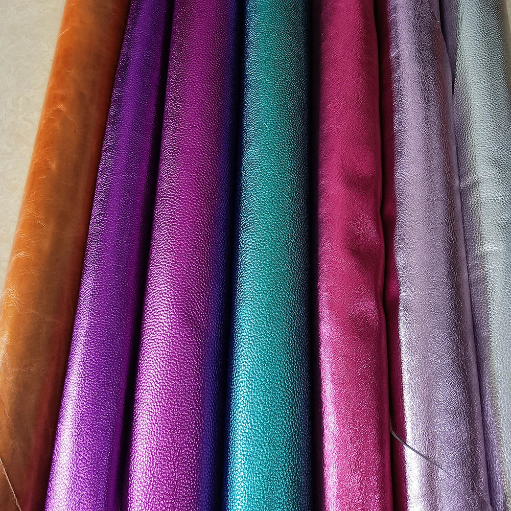 Echtleder Rindsleder Lychee-Prägung Gold &amp; Silber – Weiches Top Layer Leder 1,1–1,4 mm para sofá, bolsos y bricolaje 